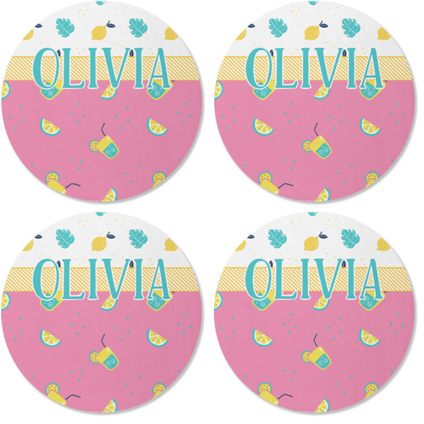 Summer Lemonade Coaster Round Rubber Back - Apvl