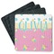 Summer Lemonade Square Rubber Backed Coasters - Set of 4 (Personalized)