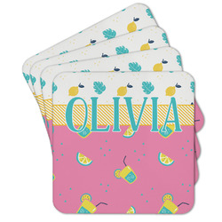 Summer Lemonade Cork Coaster - Set of 4 w/ Name or Text