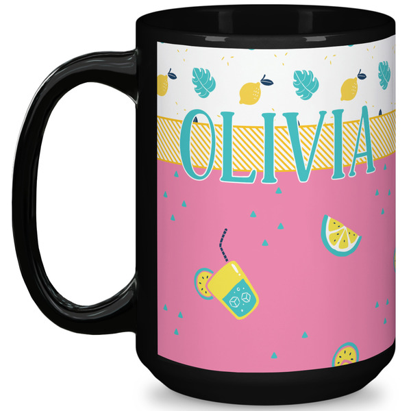 Custom Summer Lemonade 15 Oz Coffee Mug - Black (Personalized)