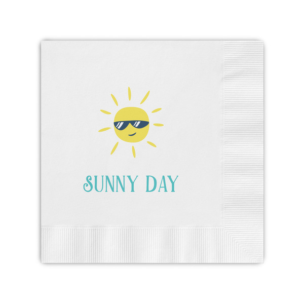 Custom Summer Lemonade Coined Cocktail Napkins (Personalized)