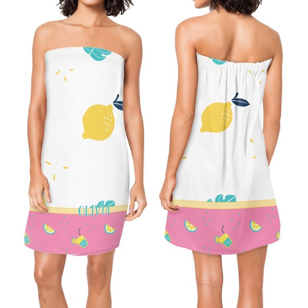 Summer Lemonade Custom Bath Wrap - Front & Back View