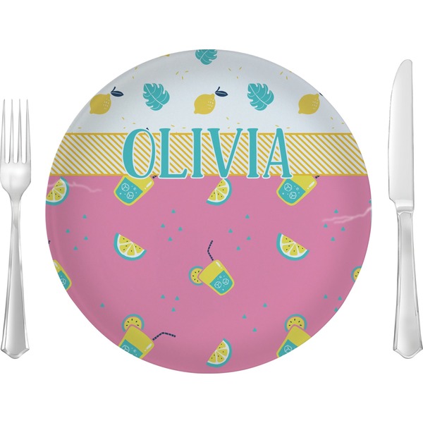 Custom Summer Lemonade 10" Glass Lunch / Dinner Plates - Single or Set (Personalized)