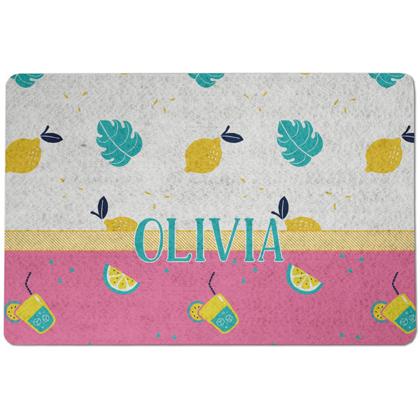 Custom Summer Lemonade Dog Food Mat w/ Name or Text