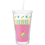 Summer Lemonade Double Wall Tumbler with Straw (Personalized)