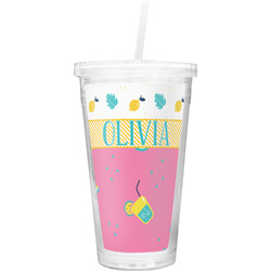 Summer Lemonade Double Wall Tumbler with Straw (Personalized)