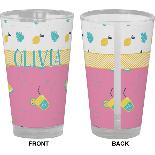 Summer Lemonade Pint Glass - Full Color - Front & Back Views