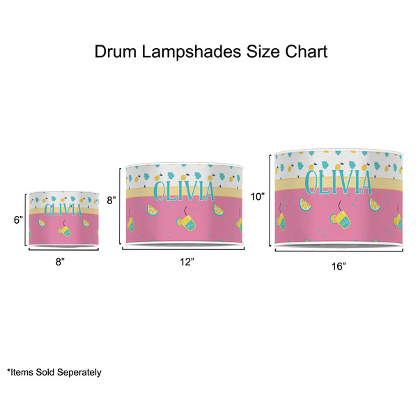 Summer Lemonade Drum Lampshades - Sizing Chart