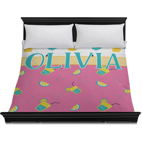 Summer Lemonade Duvet Cover - King - On Bed - No Prop