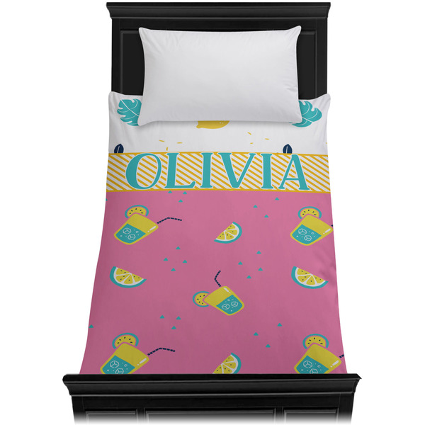 Summer Lemonade Duvet Cover - Twin - On Bed - No Prop