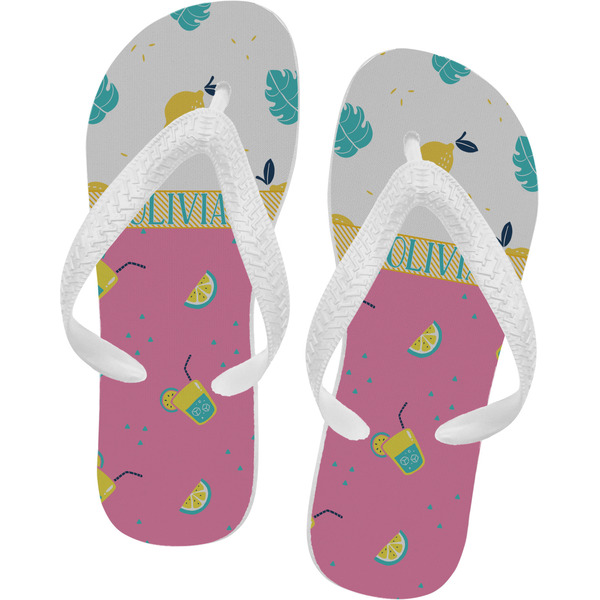 Custom Summer Lemonade Flip Flops - Small (Personalized)