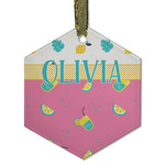 Summer Lemonade Flat Glass Ornament - Hexagon w/ Name or Text