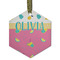 Summer Lemonade Flat Glass Ornament - Hexagon w/ Name or Text