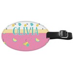 Summer Lemonade Genuine Leather Oval Luggage Tag (Personalized)