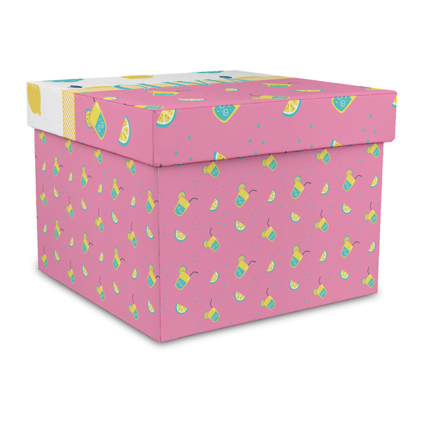 Custom Summer Lemonade Gift Box with Lid - Canvas Wrapped - Large (Personalized)