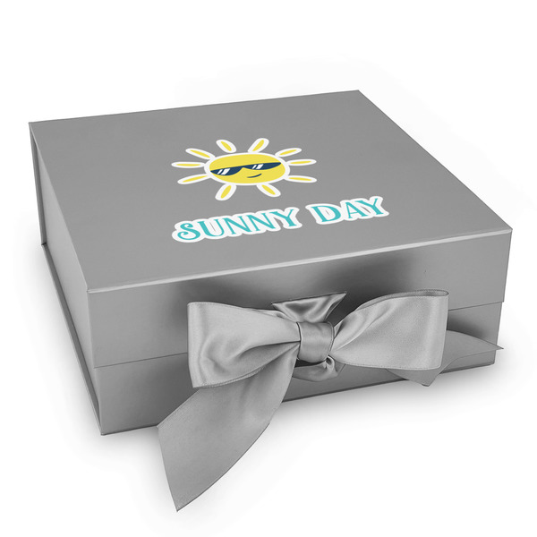 Custom Summer Lemonade Gift Box with Magnetic Lid - Silver (Personalized)