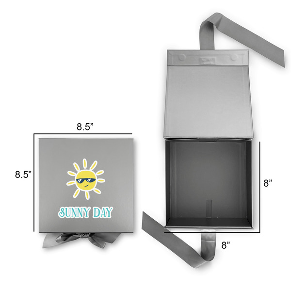 Summer Lemonade Gift Boxes with Magnetic Lid - Silver - Open & Closed