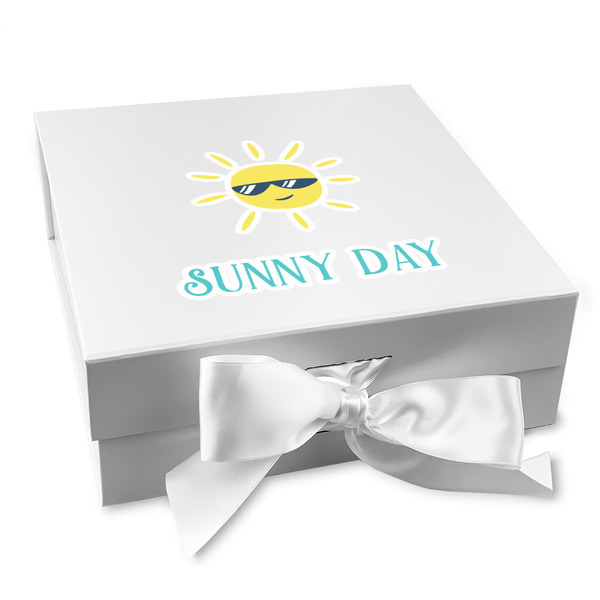 Custom Summer Lemonade Gift Box with Magnetic Lid - White (Personalized)