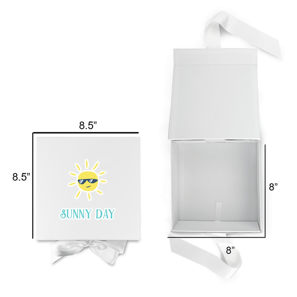 Summer Lemonade Gift Boxes with Magnetic Lid - White - Open & Closed