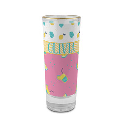 Summer Lemonade 2 oz Shot Glass -  Glass with Gold Rim - Set of 4 (Personalized)