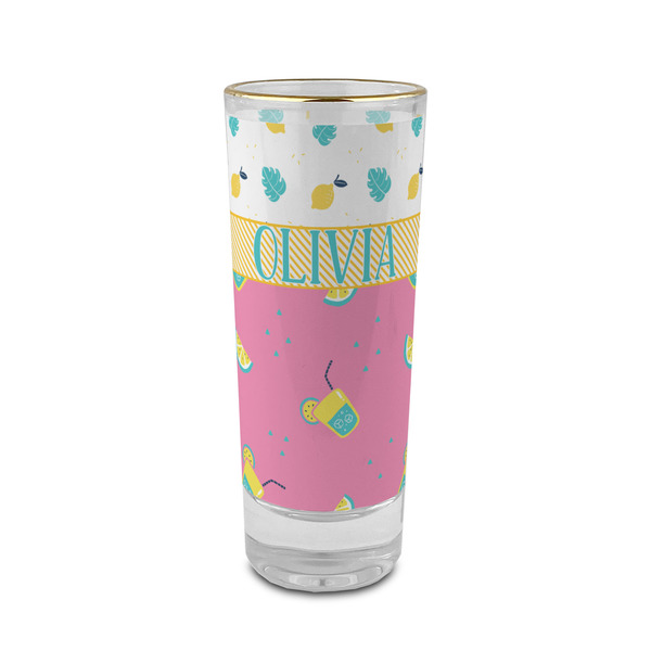Custom Summer Lemonade 2 oz Shot Glass -  Glass with Gold Rim - Set of 4 (Personalized)