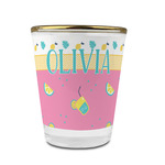 Summer Lemonade Glass Shot Glass - 1.5 oz - with Gold Rim - Single (Personalized)