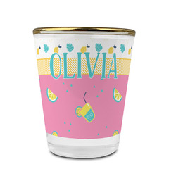 Summer Lemonade Glass Shot Glass - 1.5 oz - with Gold Rim - Set of 4 (Personalized)