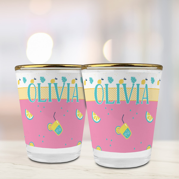 Summer Lemonade Glass Shot Glass - with gold rim - LIFESTYLE