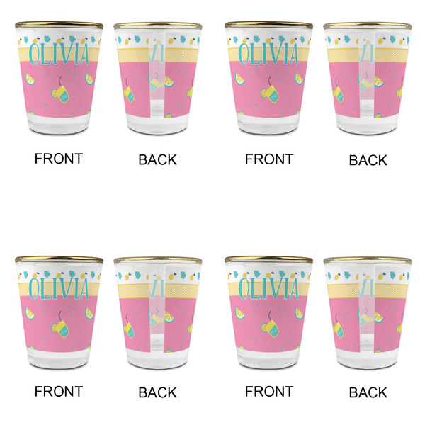 Summer Lemonade Glass Shot Glass - with gold rim - Set of 4 - APPROVAL