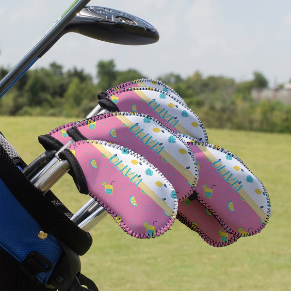 Summer Lemonade Golf Club Cover - Set of 9 - On Clubs