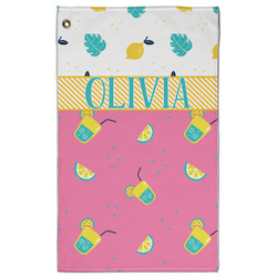 Summer Lemonade Golf Towel - Poly-Cotton Blend - Large w/ Name or Text