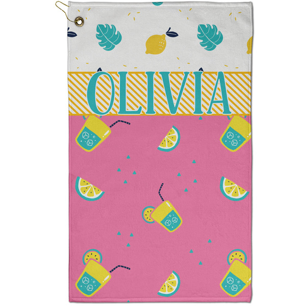Custom Summer Lemonade Golf Towel - Poly-Cotton Blend - Small w/ Name or Text