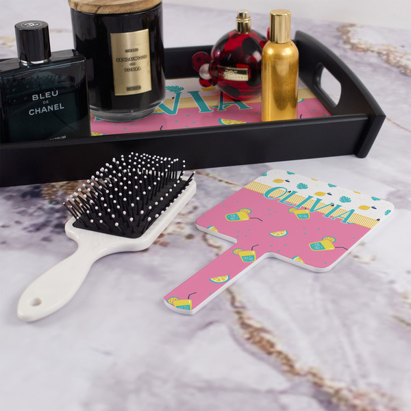 Summer Lemonade Hand Mirror - With Hair Brush