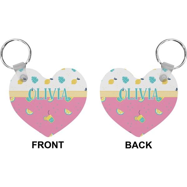Summer Lemonade Heart Keychain (Front + Back)