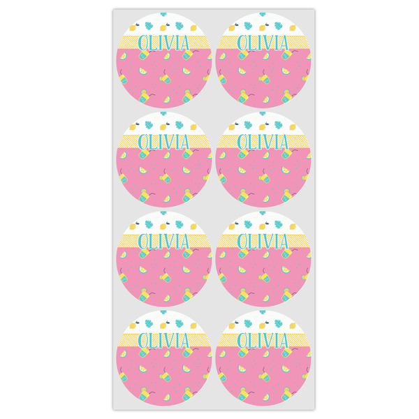 Summer Lemonade Icing Circle - Medium - Set of 8