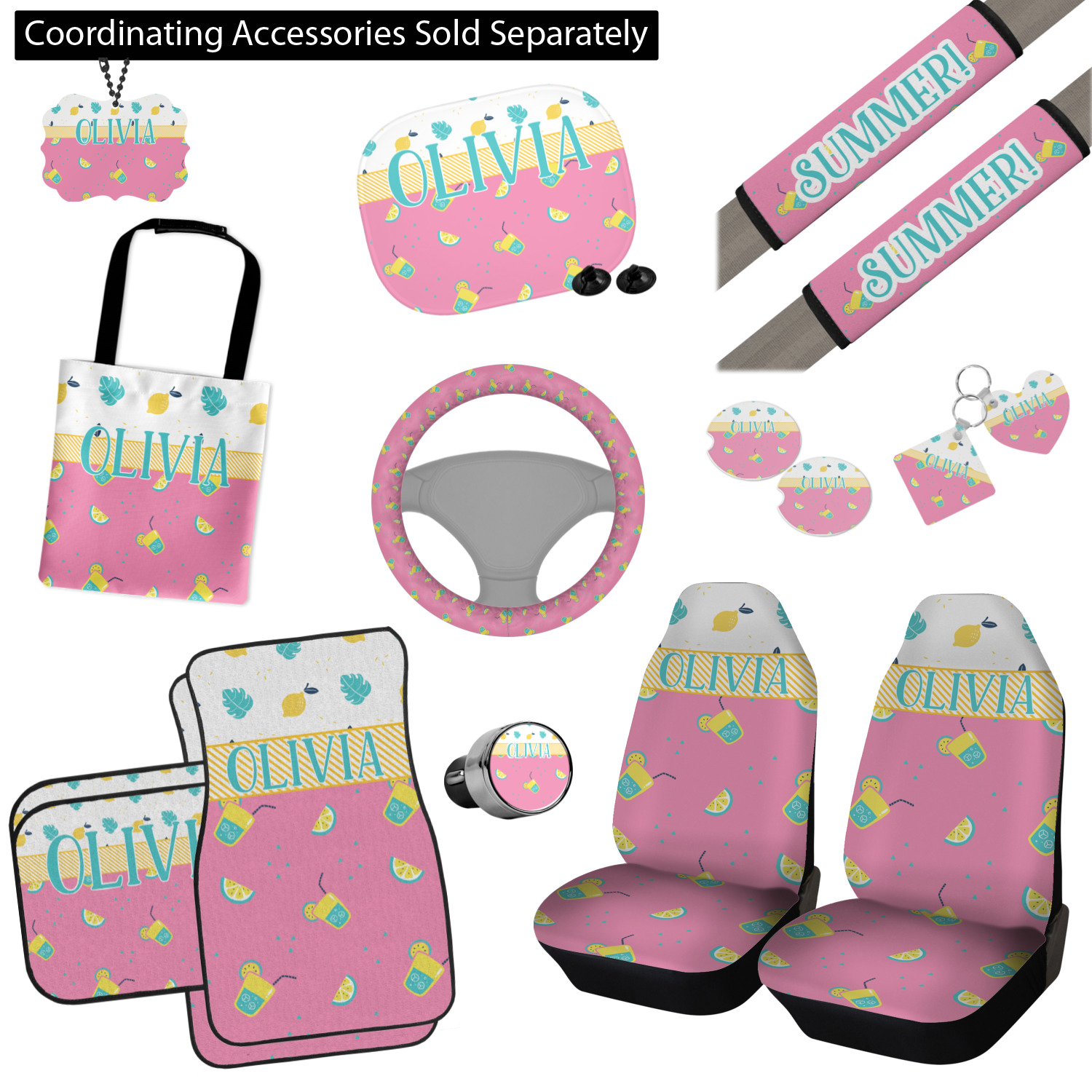 Custom Summer Lemonade Plastic Keychain (Personalized) YouCustomizeIt