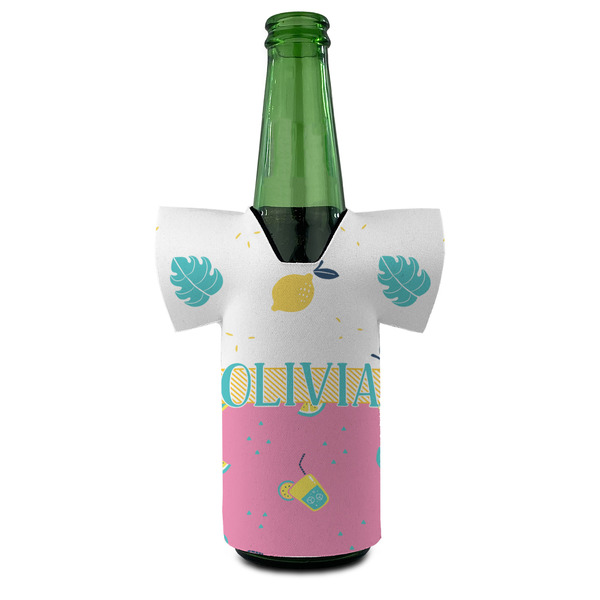 Summer Lemonade Jersey Bottle Cooler - FRONT (on bottle)