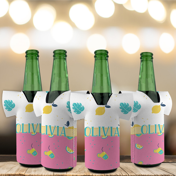 Summer Lemonade Jersey Bottle Cooler - Set of 4 - LIFESTYLE
