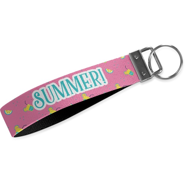 Custom Summer Lemonade Wristlet Webbing Keychain Fob (Personalized)