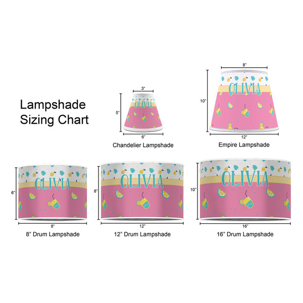 Summer Lemonade Lampshade Sizing Chart