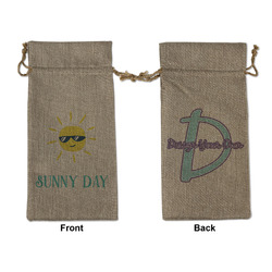 Summer Lemonade Large Burlap Gift Bag - Front & Back (Personalized)
