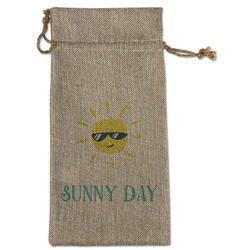 Summer Lemonade Large Burlap Gift Bag - Front (Personalized)