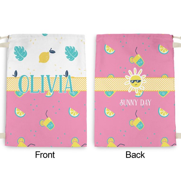 Summer Lemonade Large Laundry Bag - Front & Back View