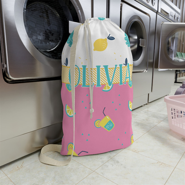 Summer Lemonade Large Laundry Bag - In Context