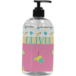 Summer Lemonade Plastic Soap / Lotion Dispenser (16 oz - Large - Black) (Personalized)
