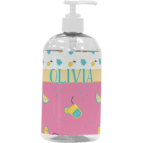 Custom Summer Lemonade Plastic Soap / Lotion Dispenser (16 oz - Large - White) (Personalized)