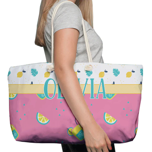 Summer Lemonade Large Rope Tote Bag - In Context View