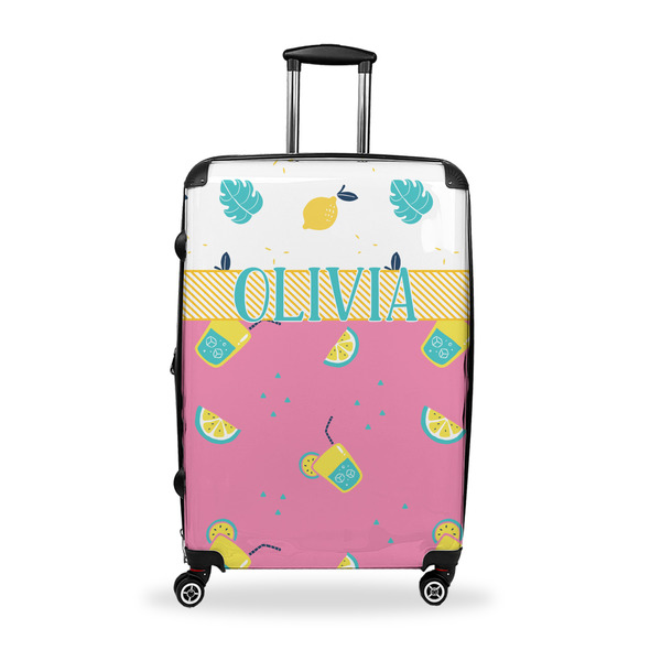 Custom Summer Lemonade Suitcase - 28" Large - Checked w/ Name or Text