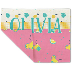 Summer Lemonade Double-Sided Linen Placemat - Single w/ Name or Text