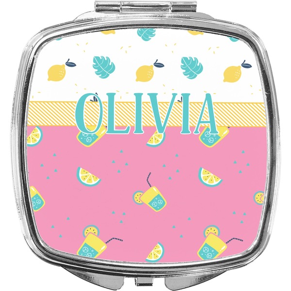 Custom Summer Lemonade Compact Makeup Mirror (Personalized)